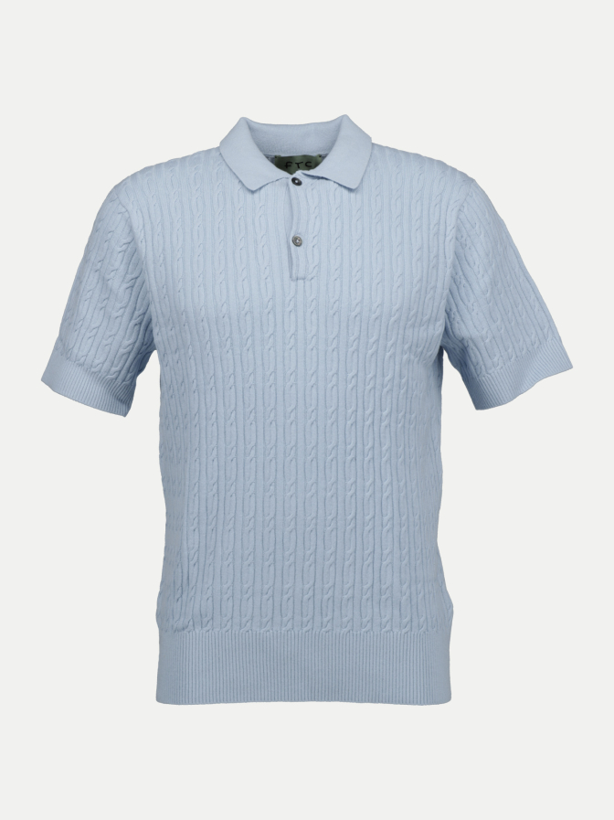 FTC Cashmere Strickpolo mit Zopfmuster bei Robert Ley