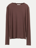 Tom Tailor Denim Ripp Langarmshirt mit Stehkragen 38824-soft chocolate brown bei Robert Ley