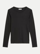 Marc O'Polo DENIM Langarmshirt mit Rippstruktur 0001-Black bei Robert Ley