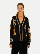 Farm Rio Vintage Strickjacke Souvenirs mit Knöpfen vintage souvenirs black bei Robert Ley