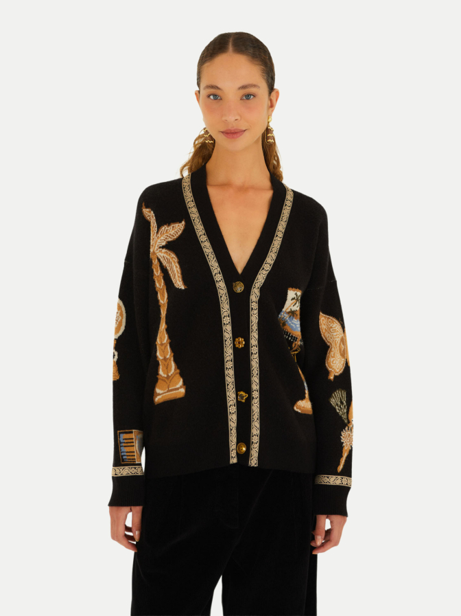 Farm Rio Vintage Strickjacke Souvenirs mit Knöpfen bei Robert Ley