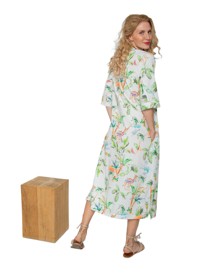 Emily Van Den Bergh Maxi- Kleid mit Kamel-Print bei Robert Ley