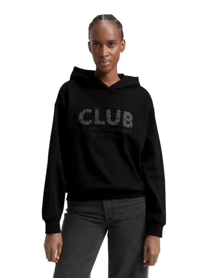 Tom Tailor Denim Oversized Hoodie mit Glitzer-Applikation bei Robert Ley