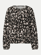 Street One Langarm Bluse mit Schößchen und Rehprint 30001-Black bei Robert Ley