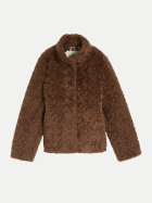 Tom Tailor Casual Faux-Fur-Jacke mit Stehkragen 41102-camel bei Robert Ley