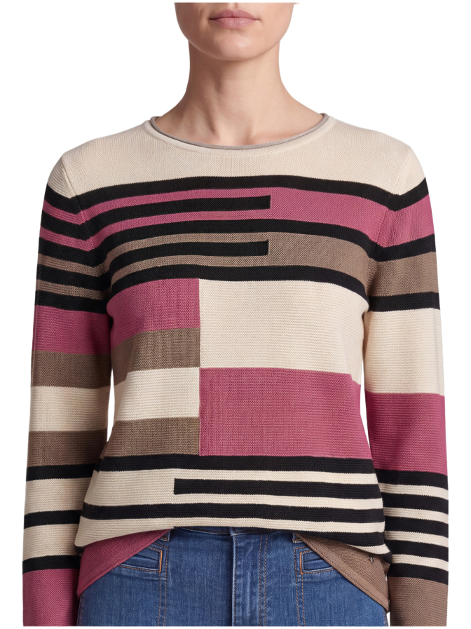 Rabe Moden Strickpullover im Color-Blocking-Design bei Robert Ley