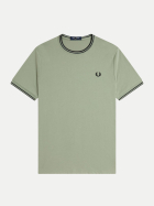 FRED PERRY T-Shirt mit Doppelstreifen s23-seagrass/black bei Robert Ley