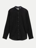 Tom Tailor Casual Leinenhemd mit Stehkragen 29999-Black bei Robert Ley