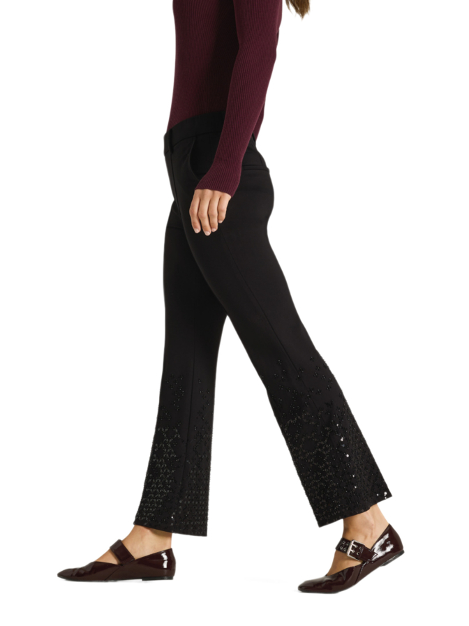 Cambio Hose Francoise Cropped mit Pailletten-Applikation bei Robert Ley