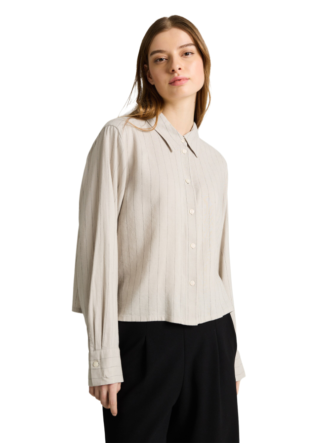 Tom Tailor Denim Boxy- Fit Hemdbluse mit Schleifen-Detail bei Robert Ley
