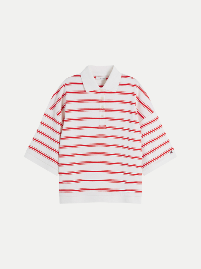 Tommy Hilfiger Oversized Polo- Shirt Gestreift bei Robert Ley