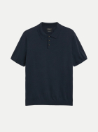 s.Oliver BLACK LABEL Strick-Poloshirt mit Seidenanteil 5920-BLUE bei Robert Ley