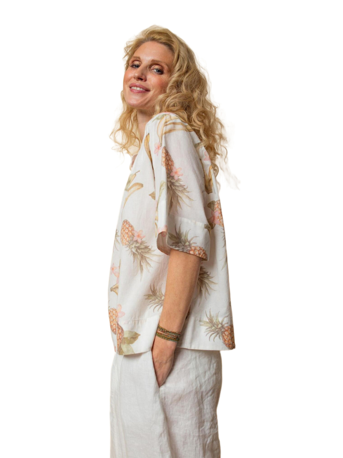 Emily Van Den Bergh Tunika- Bluse mit Allover-Print bei Robert Ley
