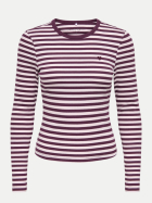 Only Langarmshirt mit Streifenmuster 177912002-Fig/Pale lilac (mette) + emb. heart bei Robert Ley