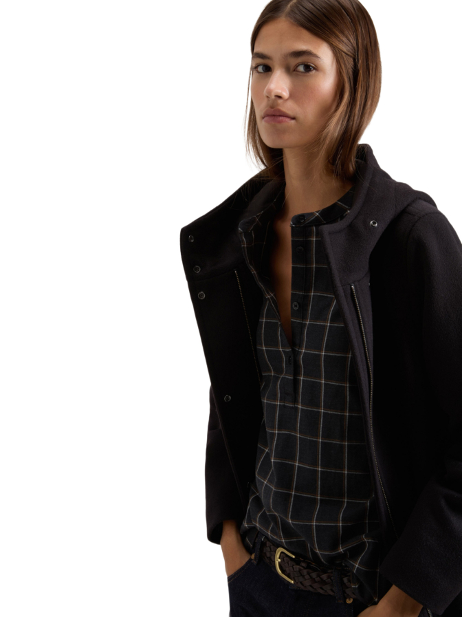 WOOLRICH Parka aus Melton-Wollmischung mit Kapuze bei Robert Ley