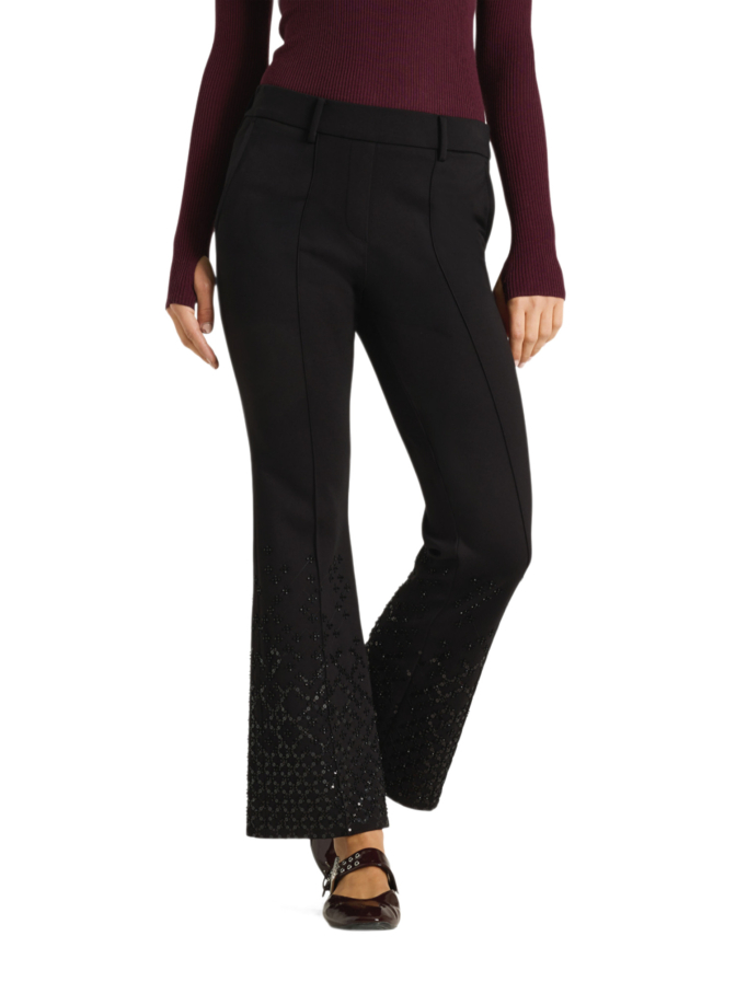 Cambio Hose Francoise Cropped mit Pailletten-Applikation bei Robert Ley
