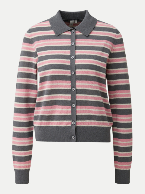 Q/S designed by Strickjacke mit Polo-Kragen bei Robert Ley