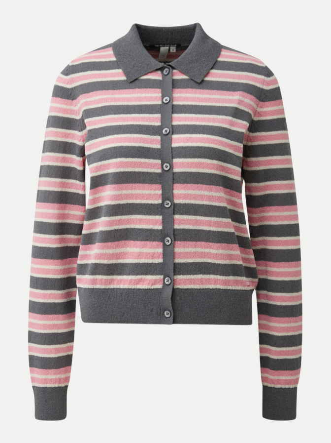 Q/S designed by Strickjacke mit Polo-Kragen bei Robert Ley