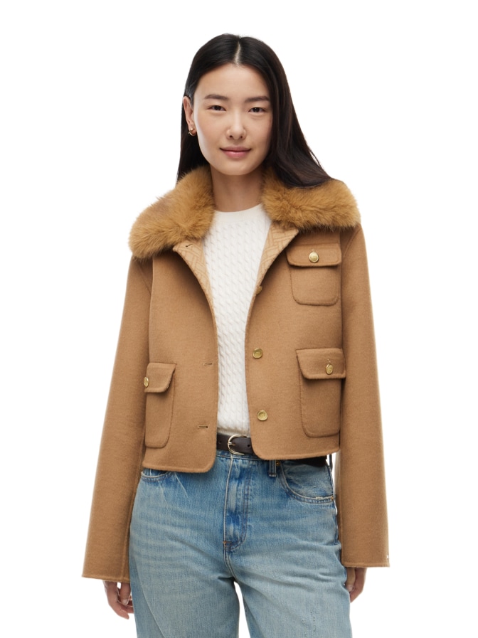Tommy Hilfiger Wollblouson mit Kunstfellkragen bei Robert Ley