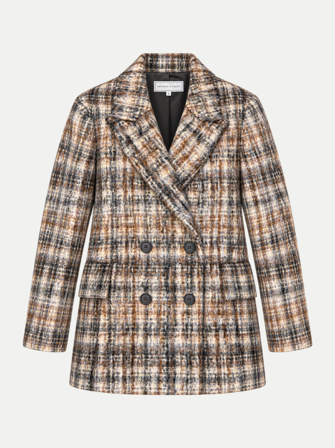 Peserico Zweireihiger Mantel aus Mohair-Woll-Mix bei Robert Ley