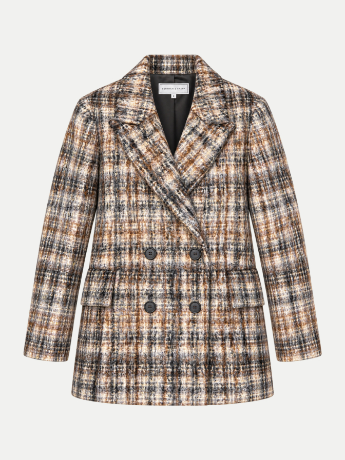 Peserico Zweireihiger Mantel aus Mohair-Woll-Mix bei Robert Ley