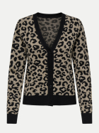 Only Strickjacke ONLLEO mit Leo-Print 177911001-Black/CREME BRULEE EMB bei Robert Ley