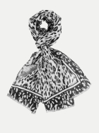 Marc Cain Bedruckter Schal aus Baumwolle-Seide 190-white and black bei Robert Ley