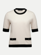 Betty Barclay Strickpullover mit Kontrastdetails 7997-Patch Beige/Black bei Robert Ley