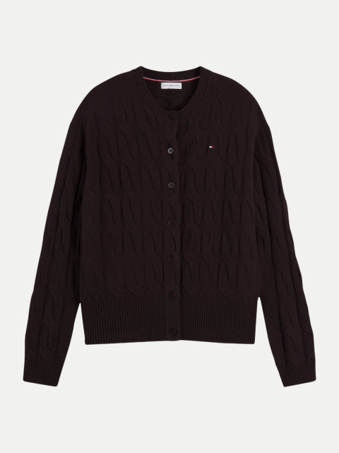 Tommy Hilfiger Slim-Fit Woll-Cardigan mit Zopfmuster bei Robert Ley