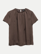 s.Oliver BLACK LABEL Satin Bluse 8944-BROWN bei Robert Ley