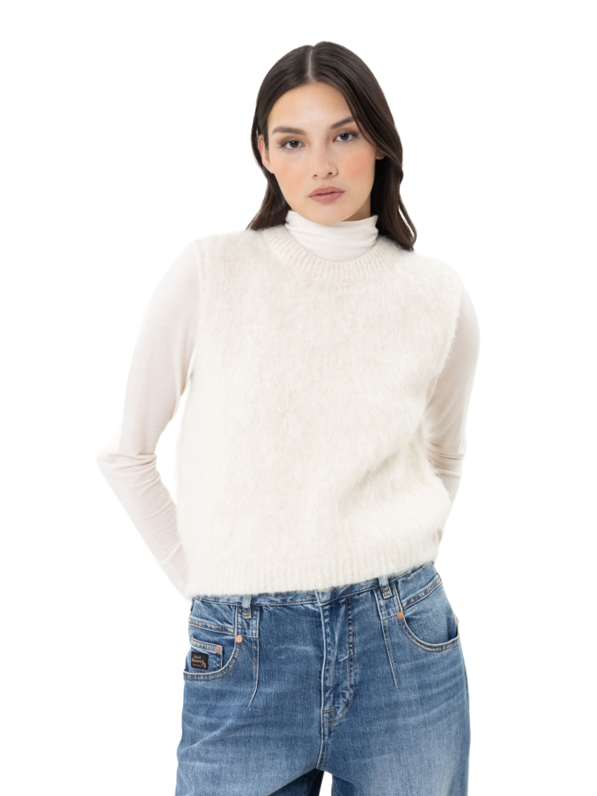 Herrlicher Strickpullover Ella Flora ohne Ärmel bei Robert Ley