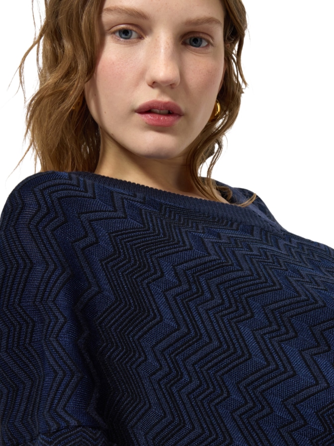 MISSONI Pullover mit V-Ausschnitt und Zig Zag-Muster bei Robert Ley