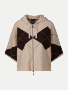 Monari Strickjacke mit Karomuster 593-cappuccino melange bei Robert Ley