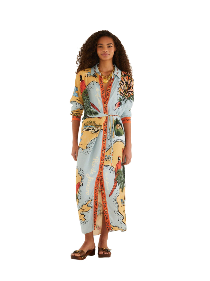 Farm Rio Maxikleid mit mehrfarbigen Print bei Robert Ley
