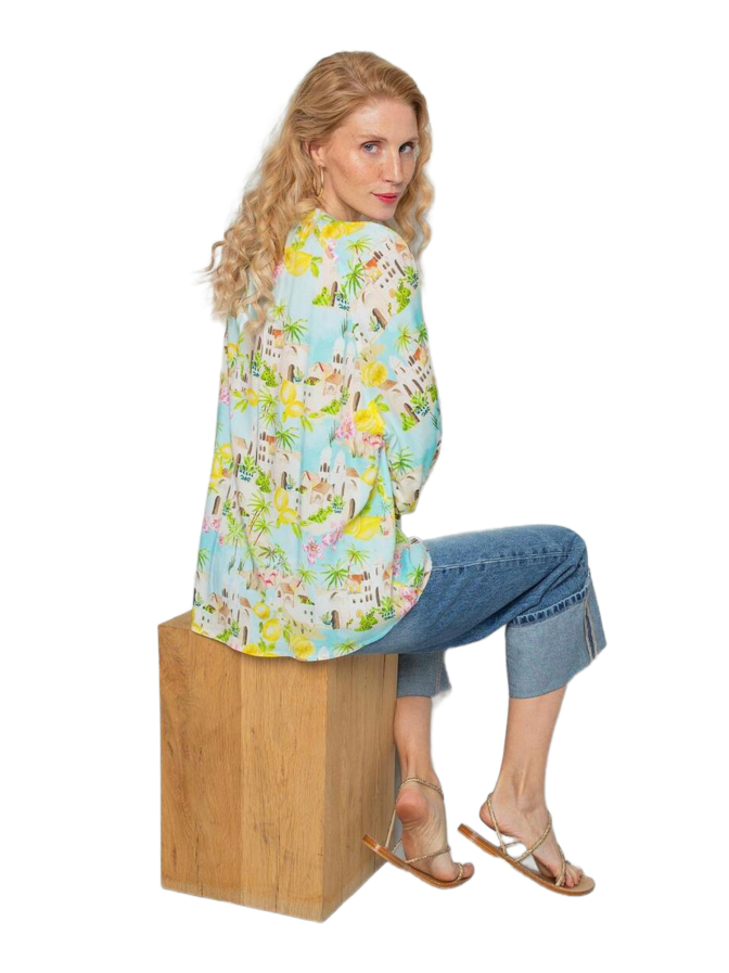 Emily Van Den Bergh Bluse mit mediterranem Print bei Robert Ley