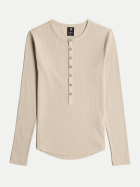 G-STAR RAW Slim-Fit Langarmshirt Henley 1214-dk brick bei Robert Ley