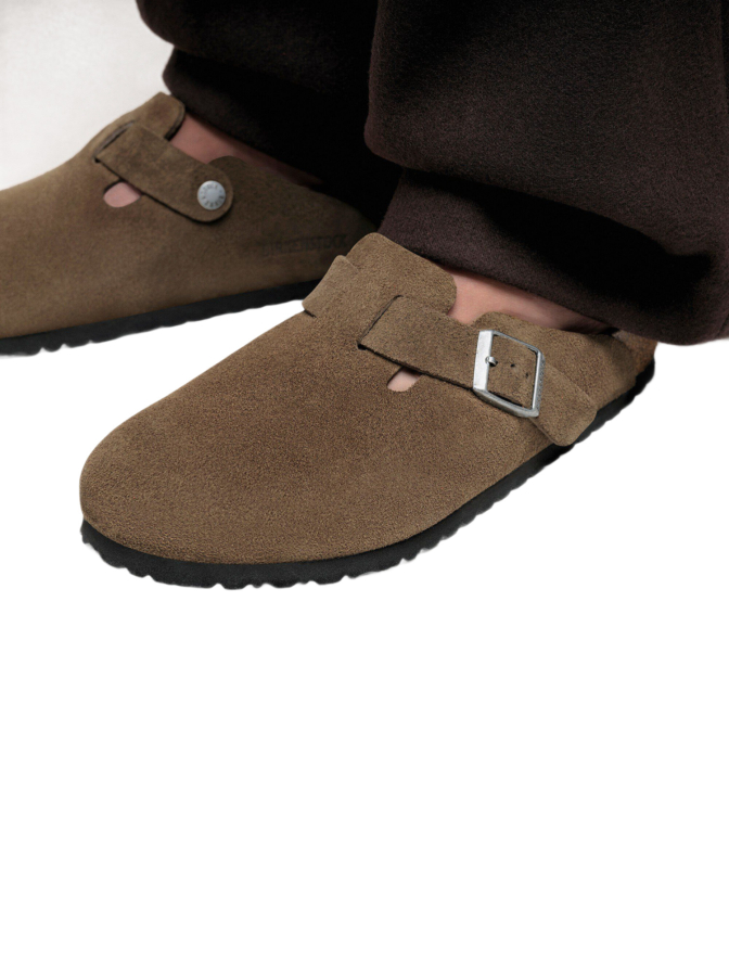 Birkenstock Sandale Boston LEVE Dark Tea Tonal bei Robert Ley