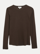s.Oliver RED LABEL Longsleeve mit Rippstruktur 8944-BROWN bei Robert Ley