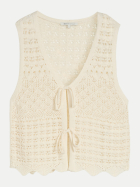 Tom Tailor Denim Gestrickte Weste mit Schleifen 10330-Dove White bei Robert Ley