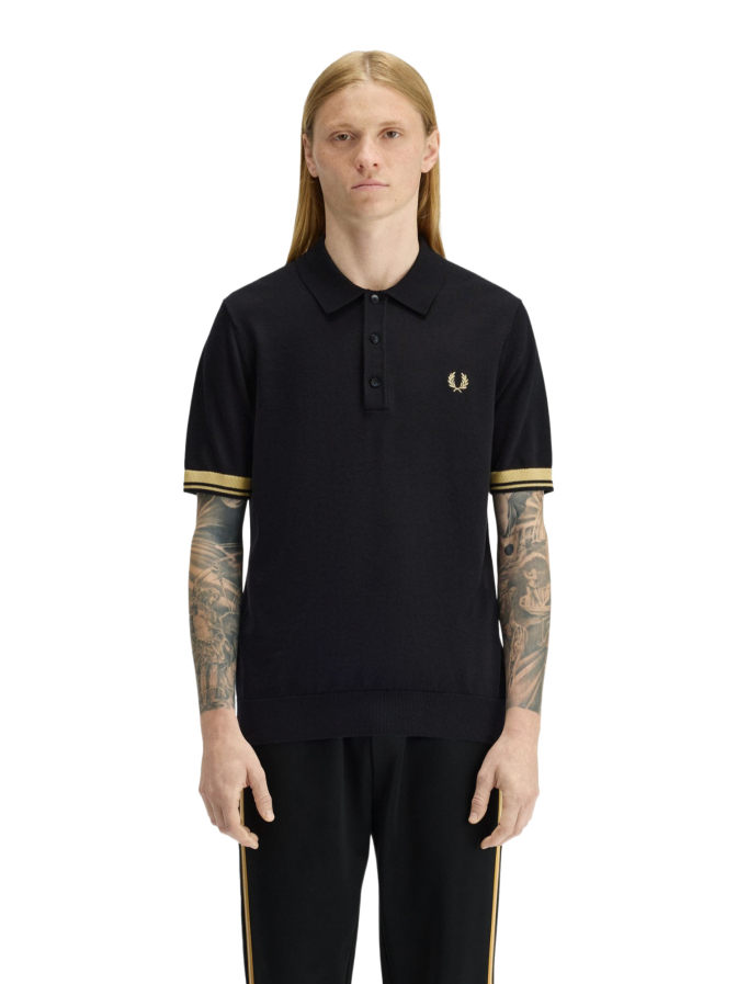 FRED PERRY Strick-Polo mit Kontrast-Bündchen bei Robert Ley