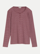 Tom Tailor Casual Langarmshirt mit Henley-Kragen 41182-light pink preppy plum stripe bei Robert Ley