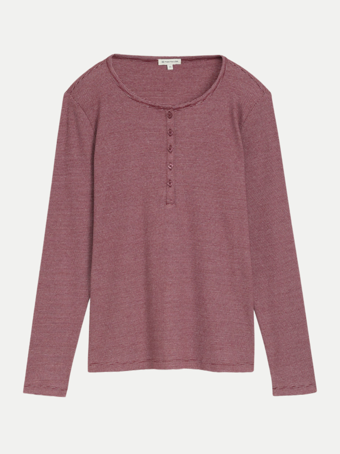 Tom Tailor Casual Langarmshirt mit Henley-Kragen bei Robert Ley