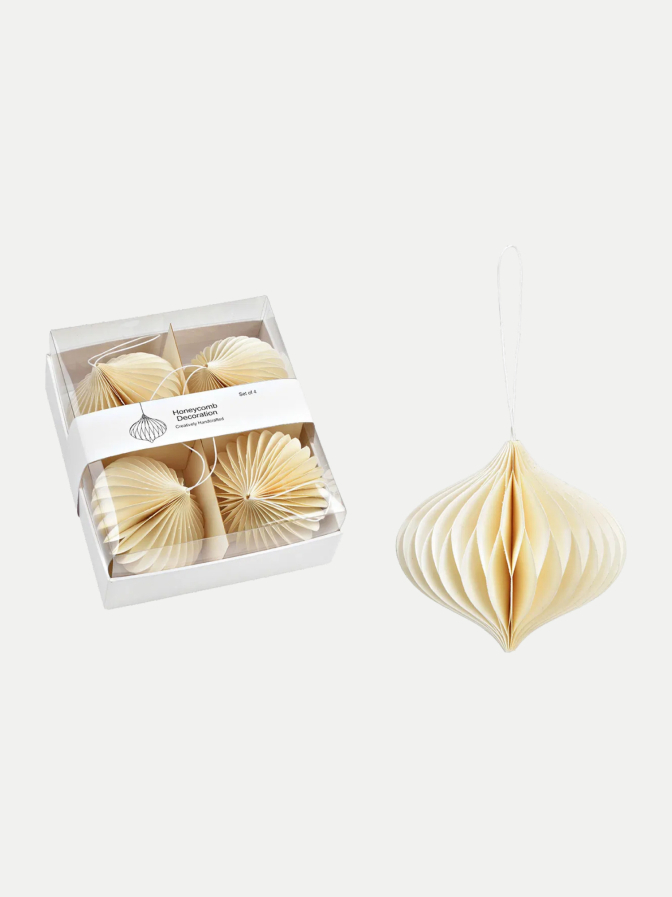 G.WURM Weihnachtsanhänger Honeycomb 4er-Set - Ø 9cm bei Robert Ley