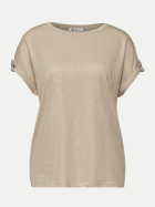 Street One Basic T-Shirt 16667-cotton beige bei Robert Ley
