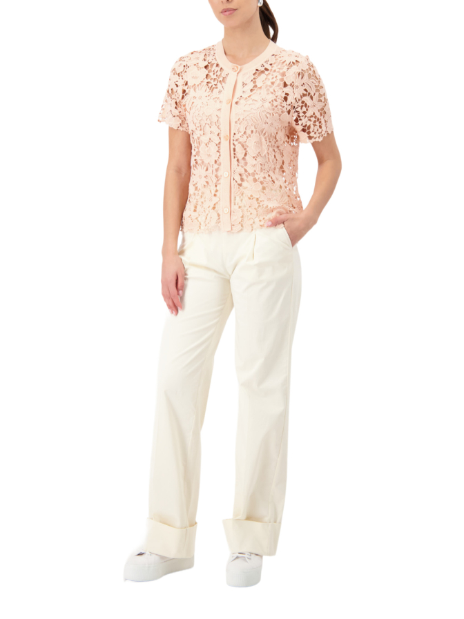 Monari Strickjacke aus zarter Spitze mit floralen Muster bei Robert Ley