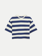 s.Oliver RED LABEL Gestreiftes T-Shirt im Boxy-Fit 57G6-BLUE bei Robert Ley