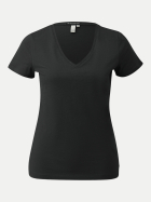 Q/S designed by Basic-T-Shirt mit V-Ausschnitt 9999-GREY/BLACK bei Robert Ley