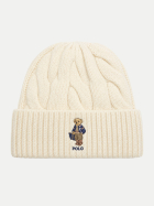 Polo Ralph Lauren Strickmütze mit Bärenstickerei cream bei Robert Ley
