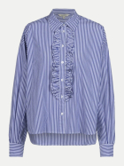 Herrlicher Streifenbluse Lynella mit Rüschen 397 dark royal bei Robert Ley