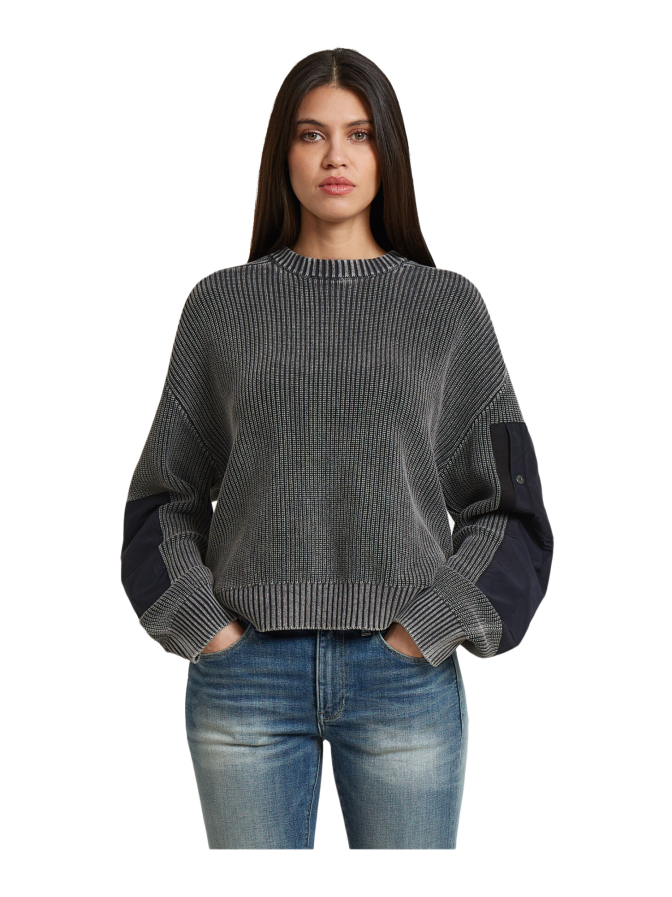 G-STAR RAW Grobstrickpullover mit Ärmel-Patches bei Robert Ley